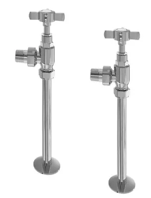 Eastbrook Angled Traditional Chrome 15mm Radiator Valves With Tails • £30