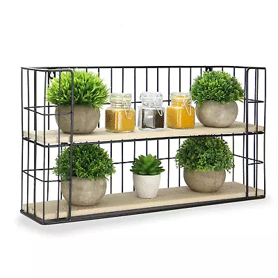 £13.99 • Buy 2 Tier Rectangular Floating Shelf Wall Shelf Unit Fixings Included Home M&W