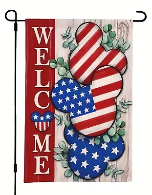 Disney Mickey Mouse Minnie Mouse Welcome Holiday Garden Yard Flag Memorial Day • $17.99