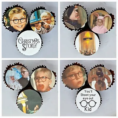 A Christmas Story Cup Cake Topper X12 Edible Decorations Pre Cut Shoot Your Eye. • £3.80