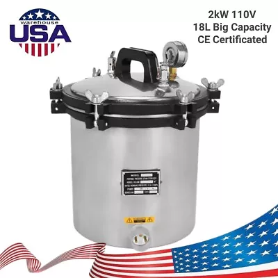 Steam Autoclave Sterilizer 18L High Pressure Uperization Eqpt. Tattoo Dental Lab • $160