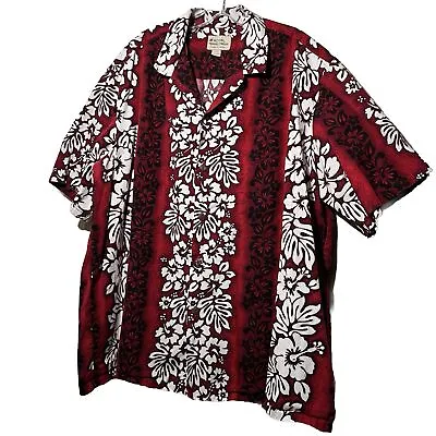 Royal Hawaiian Creations XXL Lei Aloha Shirt Red Cotton Sun Surf Floral • $18