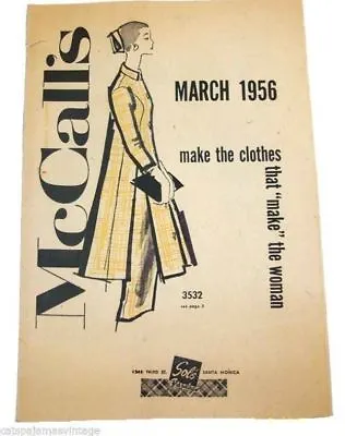 Vintage McCalls Pattern Booklet March 1956 Womens Vintage Fashions Catalog • $29