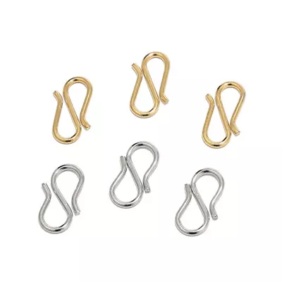 50pcs 316l Gold Stainless Steel S Shape Hook Clasp For Necklace Jewelry Ends  • $8.99