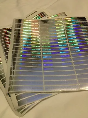 7 Sheets MADE IN USA Stickers.315 Tamper Evident Hologram Stickers 2  X 0.25  • $7.99