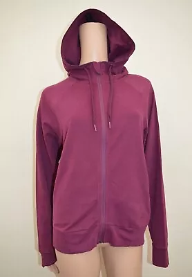 New M&S Goodmove Cotton Rich Zip Through Mulberry Hoodie Sz UK 14 • £24