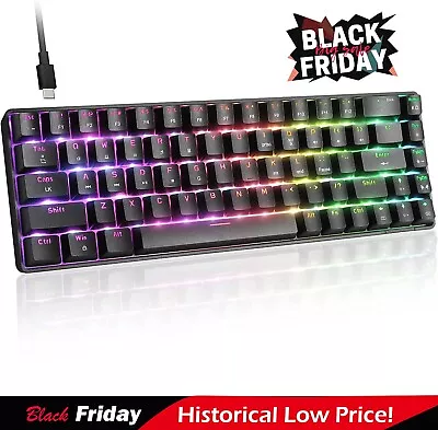 Wired 68 Keys 60% Mechanical Gaming Keyboard RGB LED Backlit For PC MAC PS4 PS5 • $28.99