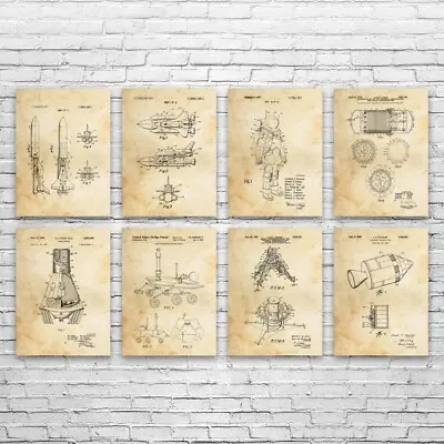 NASA Space Patent Prints Set Of 8 Space Lover NASA Gift Aerospace Engineer • $52.95