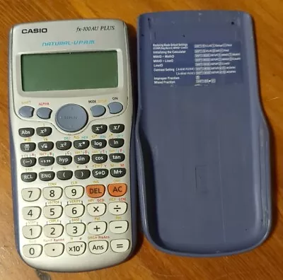 Casio Scientific Calculator Fx-100au Plus With Cover Grey NOT WORKING  • $18