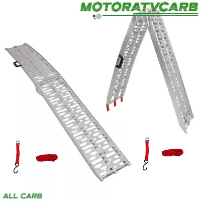 2x 750Lbs 7.5 Feet Aluminum Folding Loading Ramp Kit Motorcycle Arched ATV Truck • $122