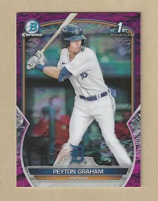 2023 Bowman 1st Chrome Peyton Graham FUCHSIA LUNAR CRATER Refractor /199 • $19.95