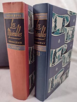 Les Miserables Victor Hugo Heritage Press 5 Volumes In 2 Book Set Slipcases VNTG • $40