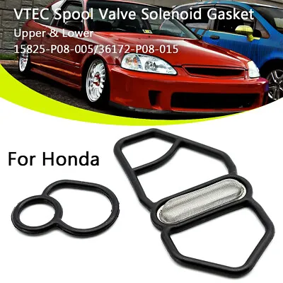 For Honda Acura / Civic Integra VTEC Spool Valve Solenoid Gasket Set Upper Lower • $7.99