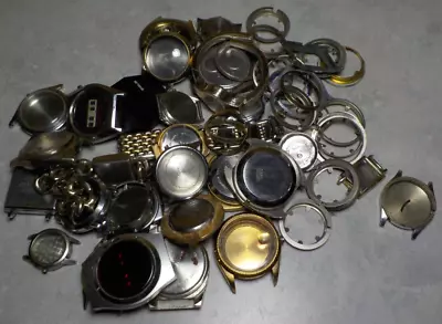 Vintage Now Lot Of  Watch Cases Rings Parts Watchmaker Replacement Part #10 • $14.87