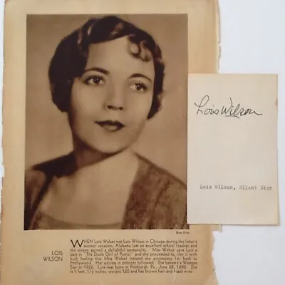 Lois Wilson SIGNED Autograph Card With Photo  Silent Film Actress TV Soap Operas • $26