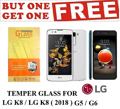 100% Genuine Tempered Glass Film Screen Protector For LG G5 G6 K8 / K8 2018 All • £2.35
