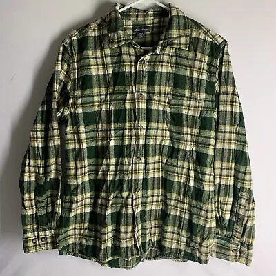 NWOT Eddie Bauer Shirt Men's LARGE Green Madras Button-UP Collared Long Sleeve • $15