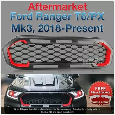 Matt Black Grille For Ford Ranger XL XLT XLS Sport Matte Grill Front Mesh Tunez • $257.21