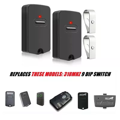 2 For GTO Mighty Mule Gate Opener Remote Control Transmitter RB741 FM135 318MHz • $13.19