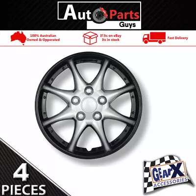 Wheel Cover Trim Hub Cap 14'' Notechis Ice Black/silver Set Of 4 • $63.99