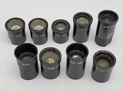 Lot Of 9 Vintage Magnifying Optical Eyepieces Microscope Loupe 15mm-40mm Japan • $24.90