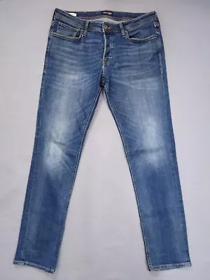 Mens Jack Jones Jeans Size 34 36 L Slim Tim Relaxed Stretch • £16.99