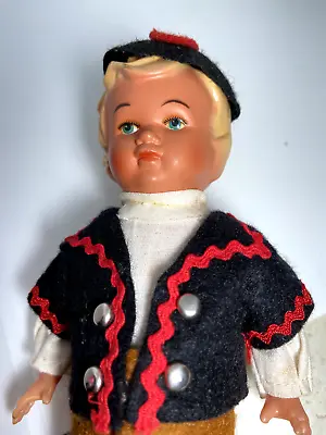 Boy Doll W/Key Wind-Up Dancer Swiss Attire Sweetheart Tanzpuppe W.Germany Vtg 6  • $25