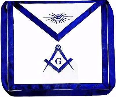 Masonic Square & Compass Cotton Embroidered Fraternity Apron Blue Lodge DMA-1000 • $19.99