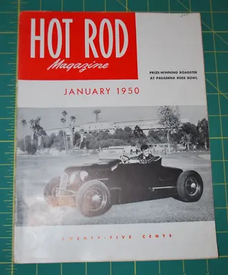 Hot Rod Magazine - January 1950 - Prize Winning Roadster At Pasadena Rose Bowl • $23.99