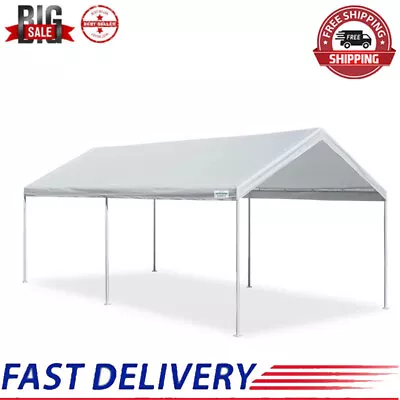 10' W X 20' L Heavy Duty Metal Carport Shelter W/Steel Frame Garage Storage Shed • $132.30