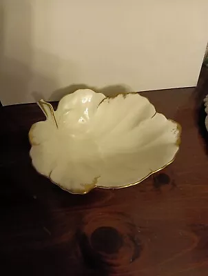 Leaf Dish Mikasa Ivory Bone China 24 Karat Design By Larry Laslo Narumi • $5.99