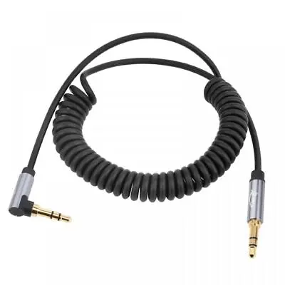 3.5mm 3 Pole Male To 3.5mm 3 Pole Male Stereo TRS Audio Coiled Cable - 1.8m • £7.95