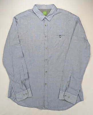 Hugo Boss Buglasio Shirt Modern Fit Long Sleeve Blue Cotton Size XL • £21.90