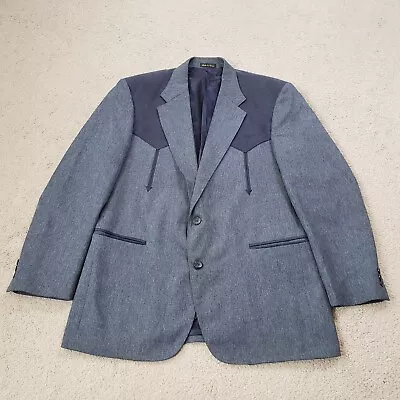 Circle S Men's Boise Country Western Rockabilly Suit Coat Blazer Size 44R Yoke • $50.99