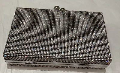 Zara Silver Rhinestone Shiny Clutch Minaudière Bag BNWT • £60