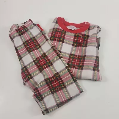 Hanna Andersson Pajamas Kids 10 Red Plaid Long Sleeve Pajama Set • $12.79