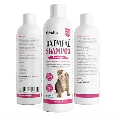 £9.49 • Buy Oatmeal Hypoallergenic Shampoo For Dogs Sensitive Dry Skin - Natural Easy Rinse