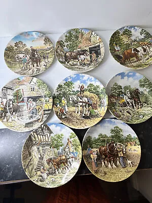 Collection Of 9 Wedgwood  Life On The Farm  Series Of Collectible Plates 1989 • £154.99