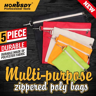 $13.59 • Buy Multi-Purpose Zipper Tool Bags Set Organize Storage Pouch Canvas Tool Clip-On
