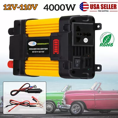 4000W Power Inverters Car Power Inverter Inverter 12v To 110v AC Converter Truck • $42.98