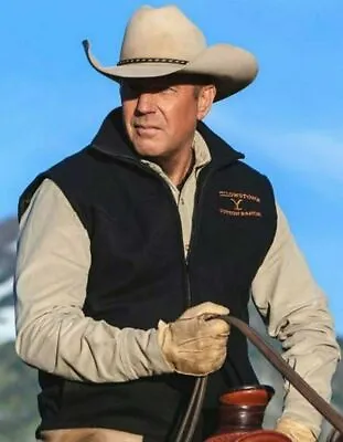 Yellowstone Vest Mens Real Wool Kevin Costner John Dutton Biker Vintage Jacket • £16