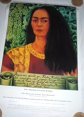 Frida Kahlo Exhibit Poster 24  X 36  1993 Musuem Of Fine Arts Houston • $34.99