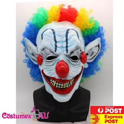 Mens Sinister Mr Mister Horror Creepy Clown Killer Halloween Costume Mask + Wig • $24.99