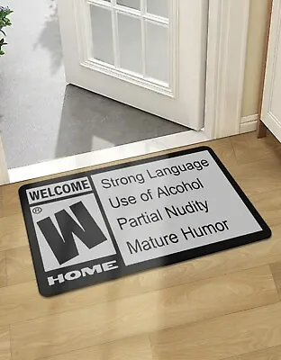 Welcome Home Mat Floor Alcohol Nudity Humor Funny Quote Message Carpet Rug M • $29.99