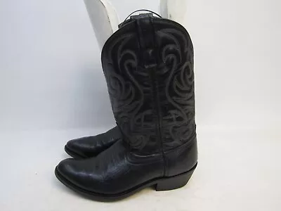 Laredo Mens Size 9 D Black Leather Cowboy Western Boots • $37.99