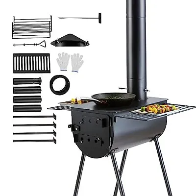  Wood Stove 118 Inch Alloy Steel Camping Tent Stove Portable Wood Burning  • $241.10
