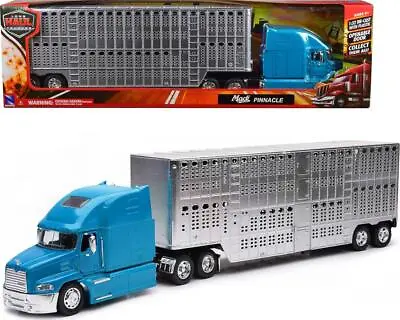 Mack Pinnacle Truck With Pot Belly Livestock Trailer Blue And Chrome Long Haul • $65.95