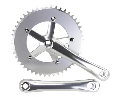 Alloy SIILVER Bicycle Crank Set 48T X 170MM MTB Track Fixie Single Speed Bike • $54.99