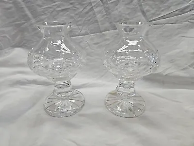 2 Vintage Waterford Lismore Hurricane Candle Holder  • $130