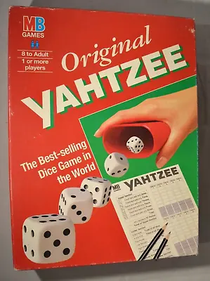 Original Yahtzee 1997  Dice Game -Vintage MB Games Complete - Has Cracked Cup • £11.99